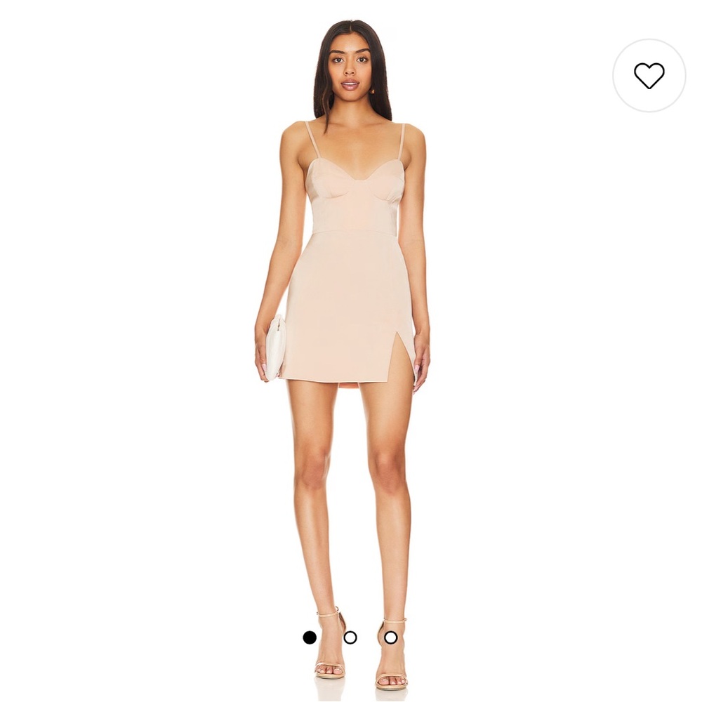 Nbd x revolve satin dress - sand